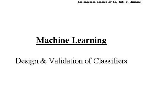 Machine Learning