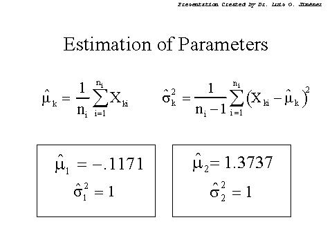 Estimation of Parameters